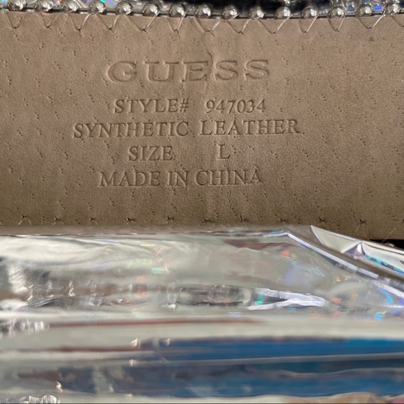 Guess Synthetic Leather Belt with Silver Details - Picture 1 of 1